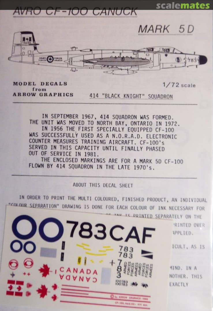 Contents Avro CF-100 Mk 5D C-72-72 Arrow Graphics