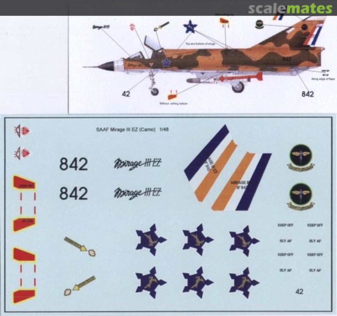 Boxart SAAF Mirage III EZ MAV-480166 MAV Decals