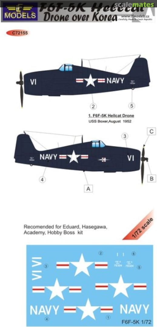 Boxart Grumman F6F-5K Hellcat Drone over Korea C72155 LF Models