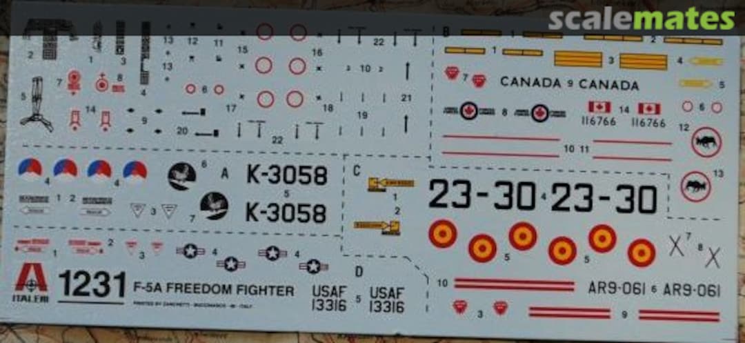 Contents F-5A Freedom Fighter 1231 Italeri