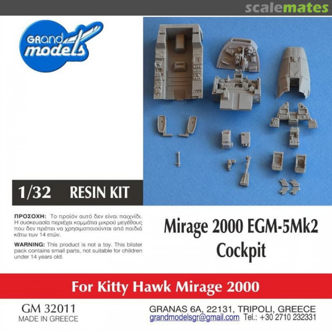 Contents Mirage 2000 EGM-5Mk2 Cockpit Set GM 32011 Grand Models