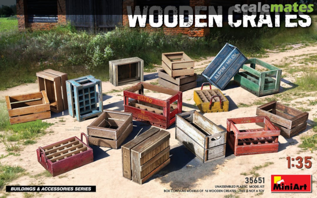 Boxart Wooden Crates 35651 MiniArt