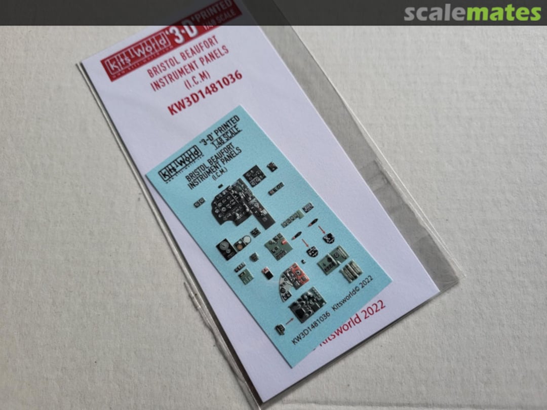 Boxart Bristol Beaufort Mk.I 3D Full colour Instrument Panels KW3D1481036 Kits-World