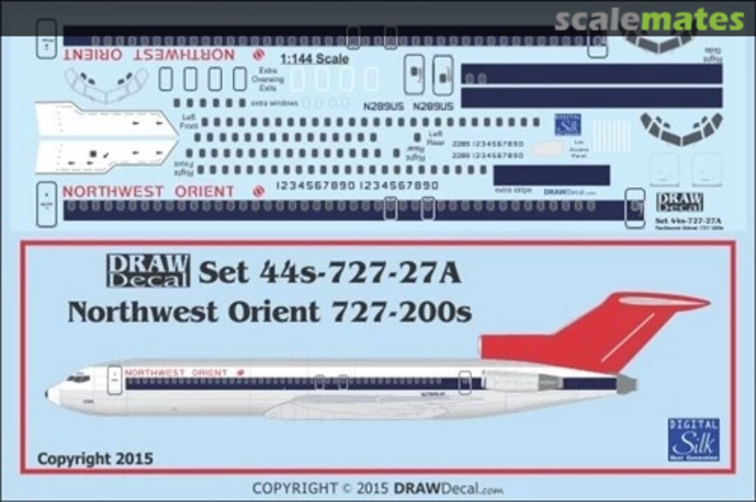 Boxart Northwest Orient 727-200s 44-727-27A Draw Decal