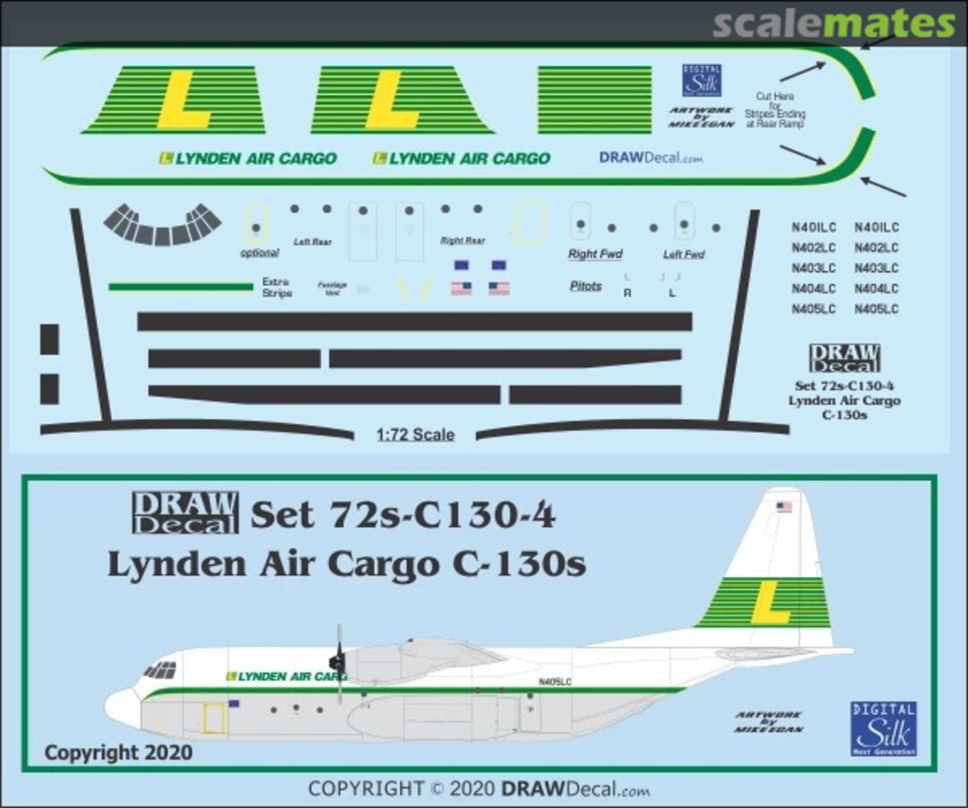 Boxart Lynden Air Cargo C-130s 72-C130-4 Draw Decal