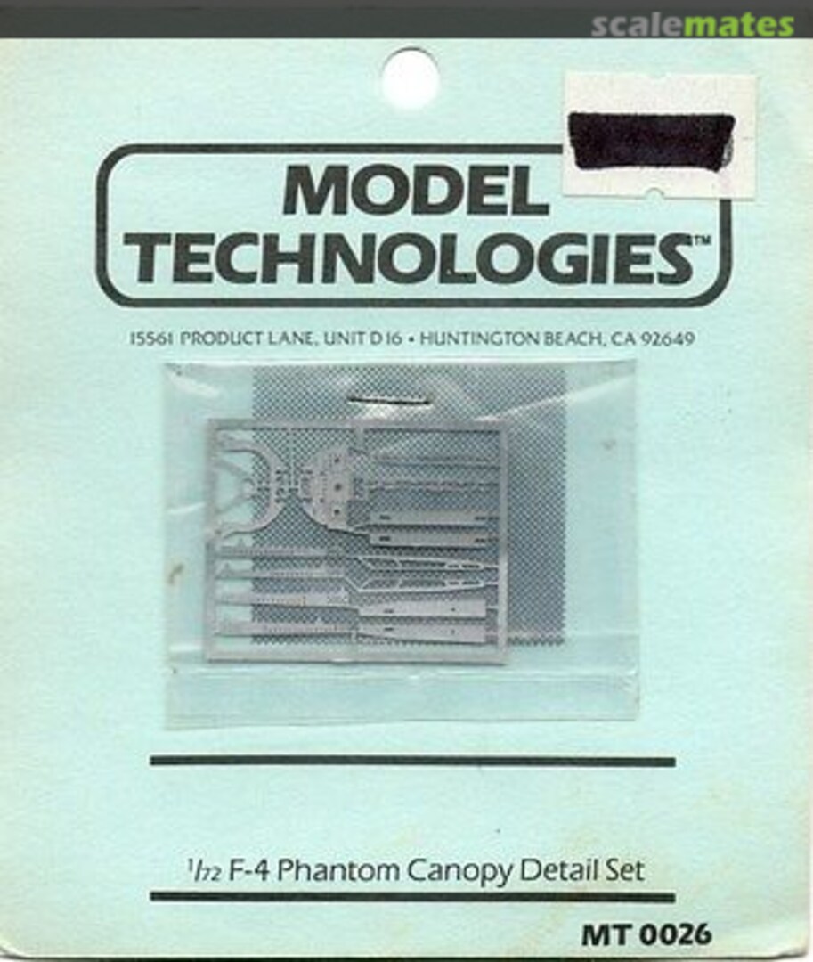 Boxart McDonnell Douglas F-4 canopy detail set MT0026 Model Technologies