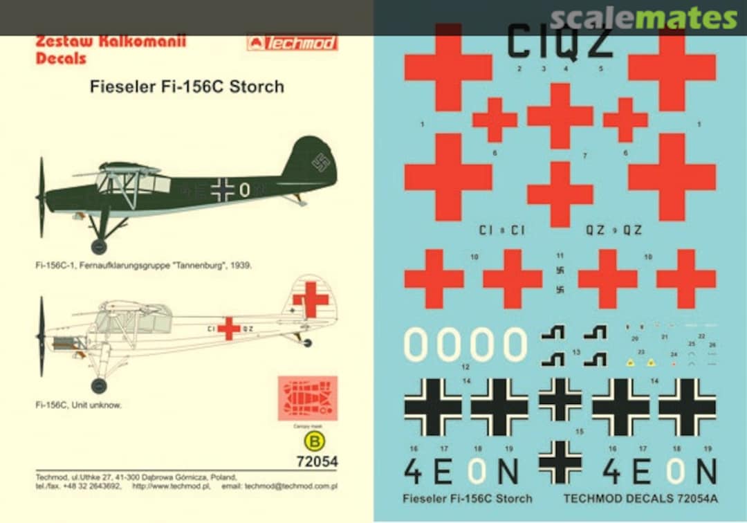 Boxart Fieseler Fi 156C Storch 72054 Techmod