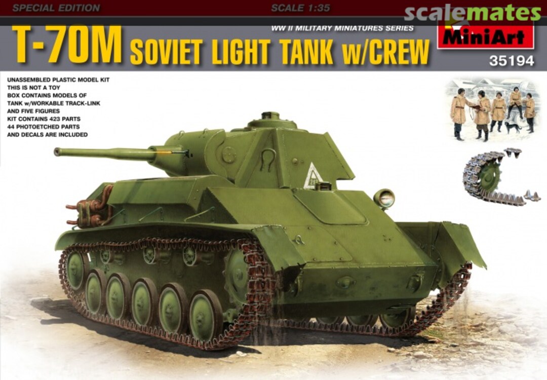 Boxart T-70M Soviet Light Tank w/Crew 35194 MiniArt