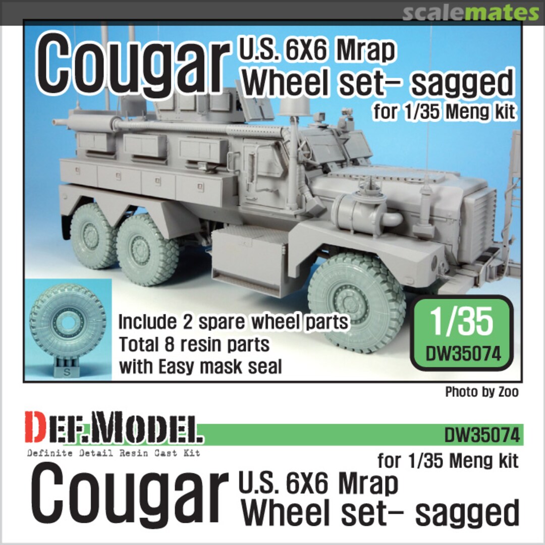 Boxart US Cougar 6X6 JERRV Sagged Wheel Set DW35074 Def.Model