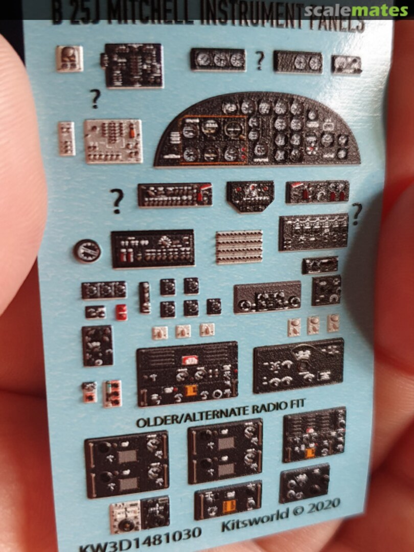 Boxart B-25J Mitchell Instrument Panels KW3D1481030 Kits-World