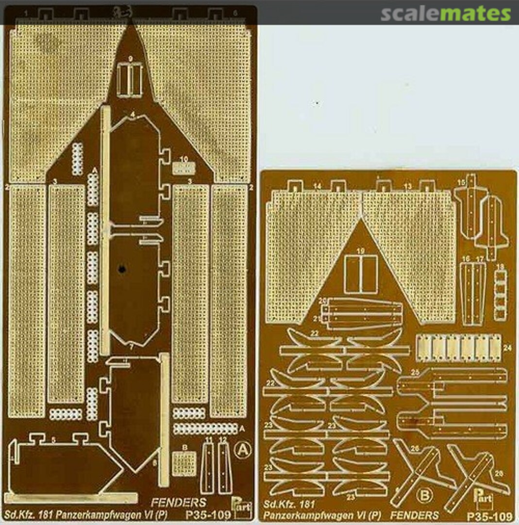 Boxart Pz.Kpfw.VI Tiger (P) fenders P35-109 Part