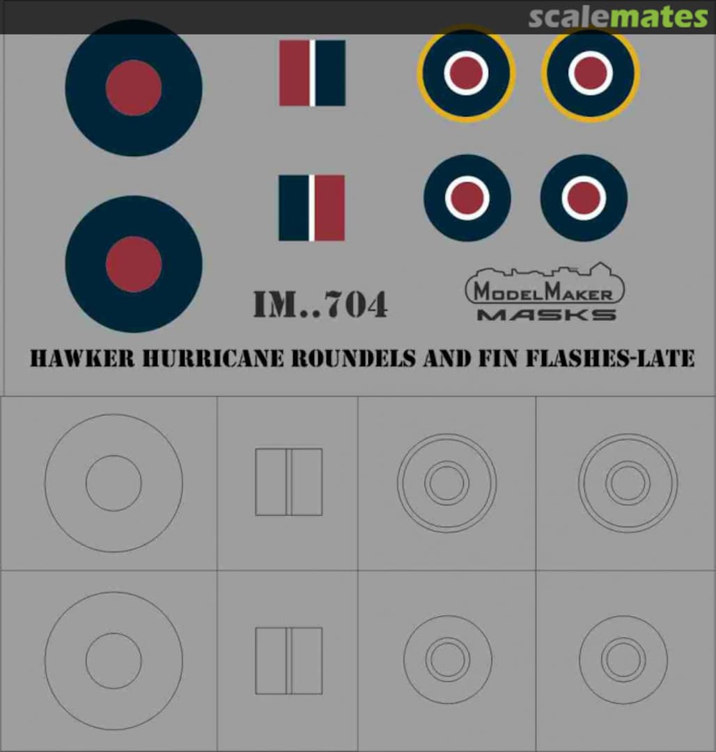 Contents Hawker Hurricane - Roundels and Fin Flashes (Late) IM72704 ModelMaker