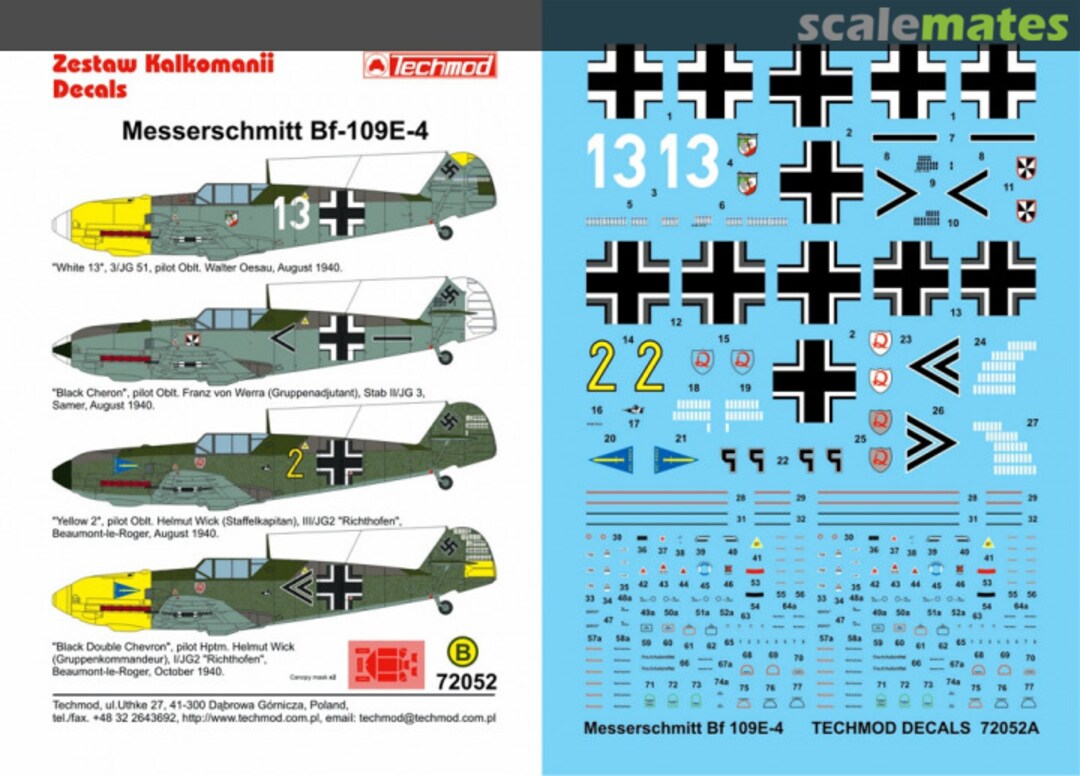 Boxart Messerschmitt Bf 109 E-4 72052 Techmod