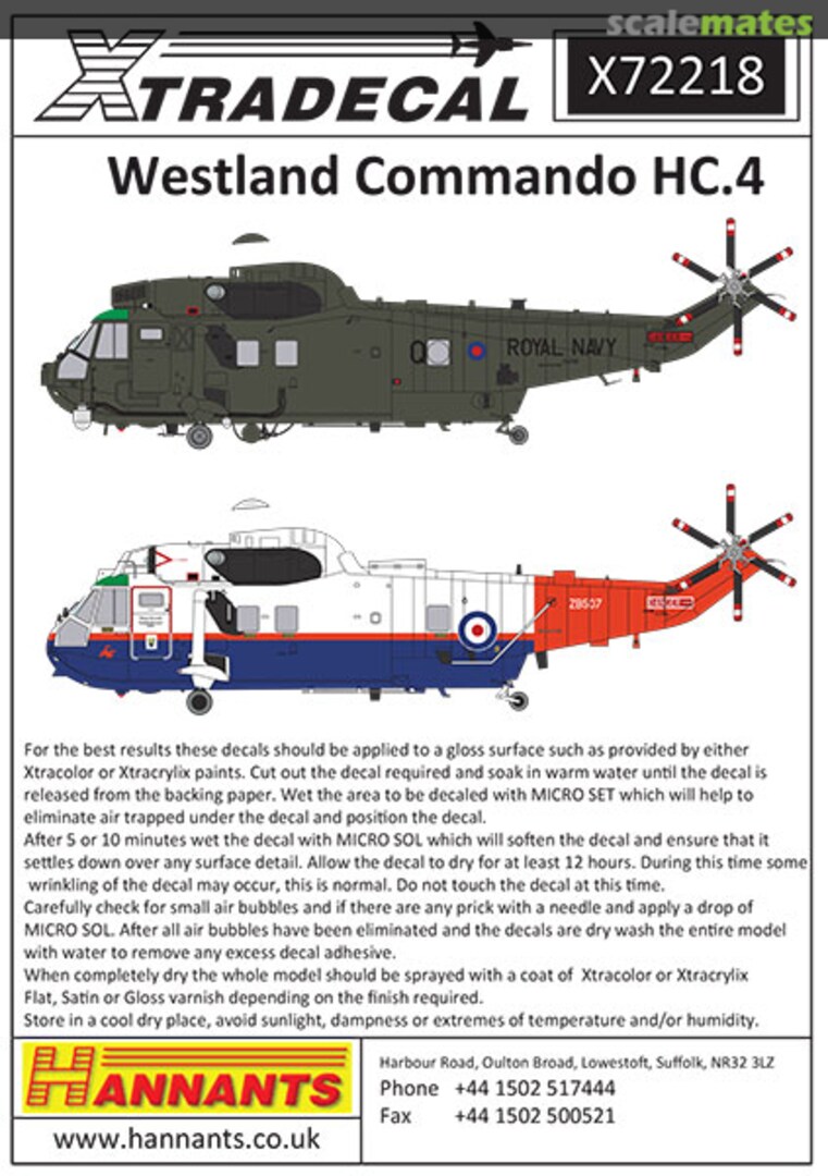 Boxart Westland Commando HC.4 X72218 Xtradecal