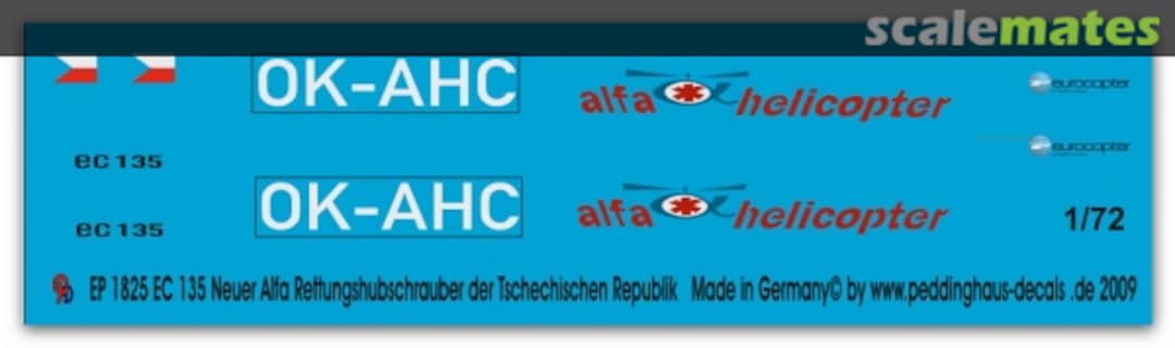 Boxart EC-135 Alfa Rescue Helicopter of the Thechish Republic EP 1825 Peddinghaus-Decals