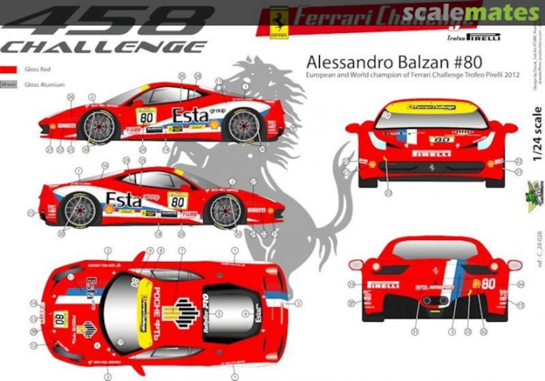 Boxart Ferrari 458 Challenge "Esta" C 24-026 FFSMC Productions