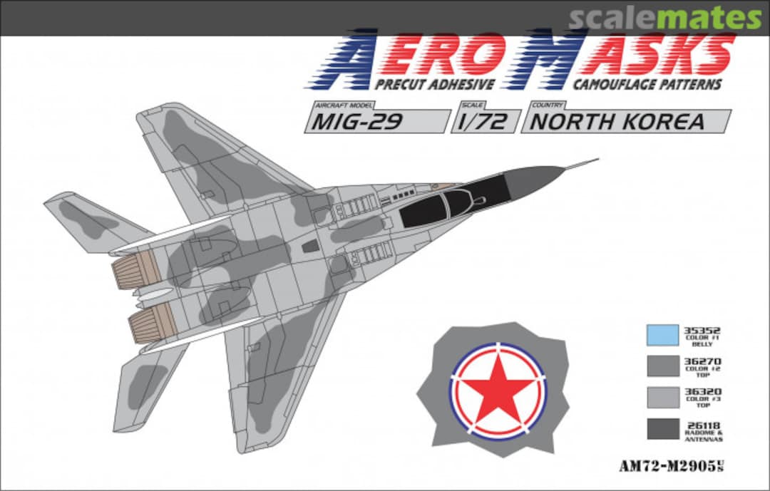 Boxart MiG-29 North Korea AM72-M2905 AeroMasks