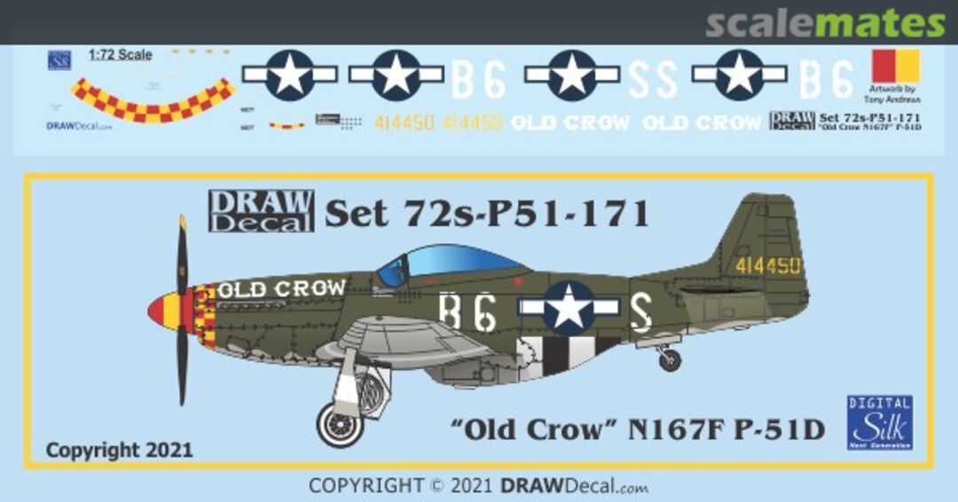 Boxart “Old Crow” N167F P-51D 72-P51-171 Draw Decal