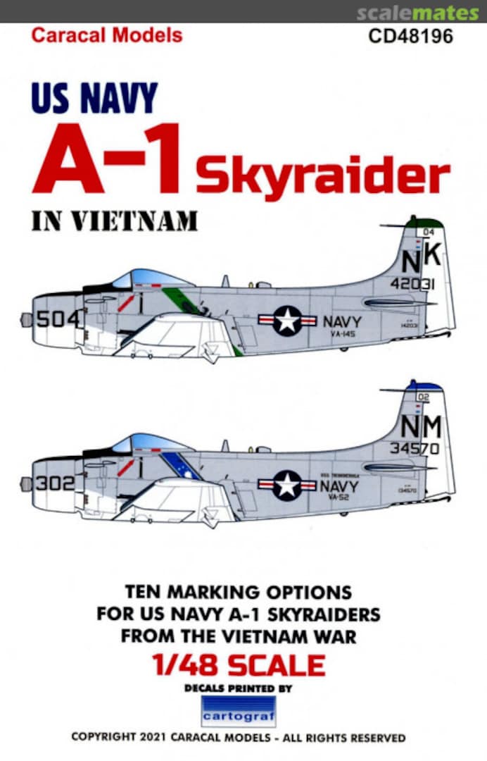 Boxart US Navy A-1 Skyraider In Vietnam CD48196 Caracal Models