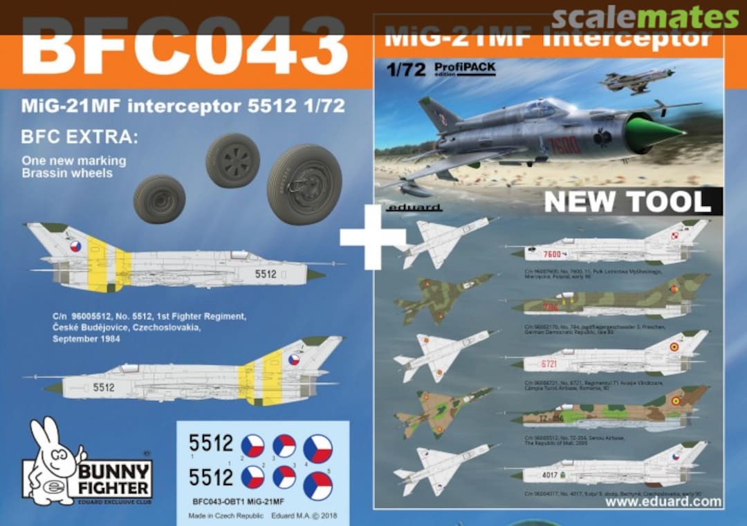 Boxart MiG-21MF interceptor 5512 BFC043 Eduard