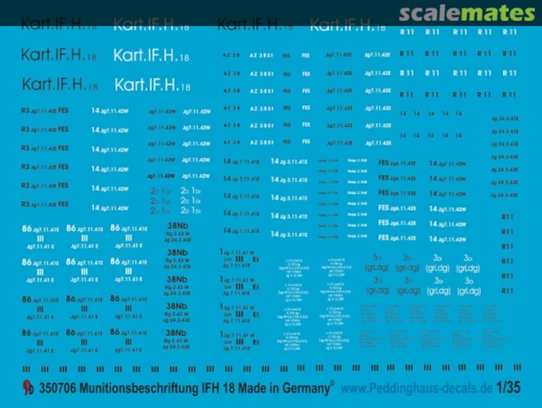 Boxart Ammo markings for 10,5 cm lFH 18 ammo EP 706 Peddinghaus-Decals