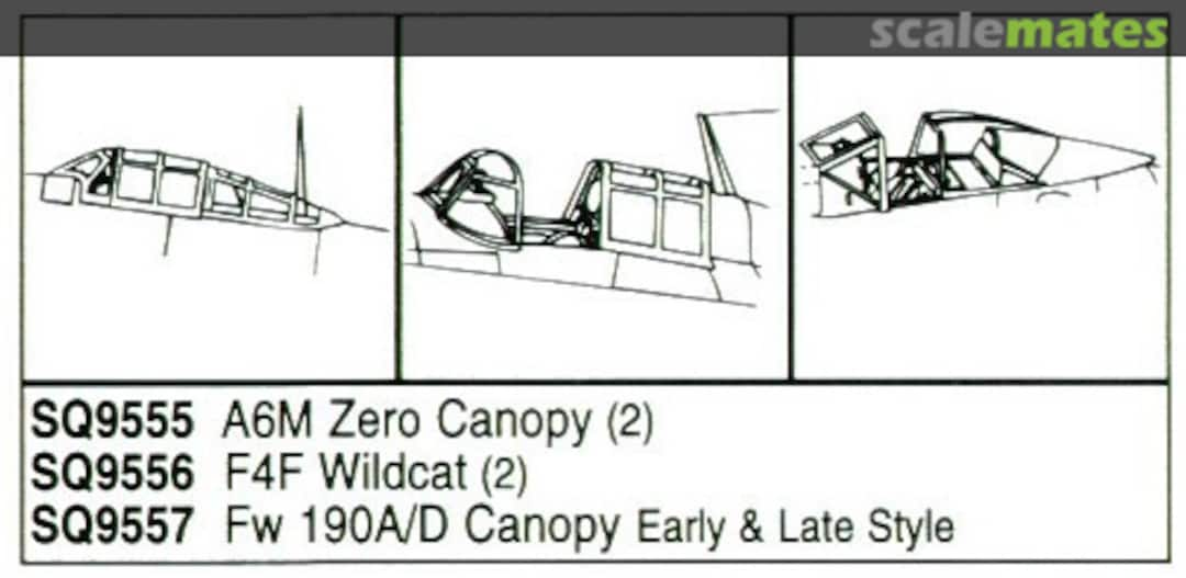 Boxart A6M Zero Crystal Canopy Set 9555 Squadron