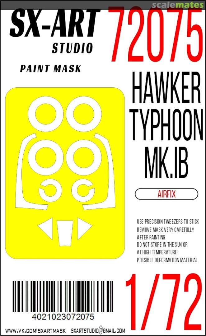 Boxart Hawker Typhoon Mk.IB masks 72075 SX-Art