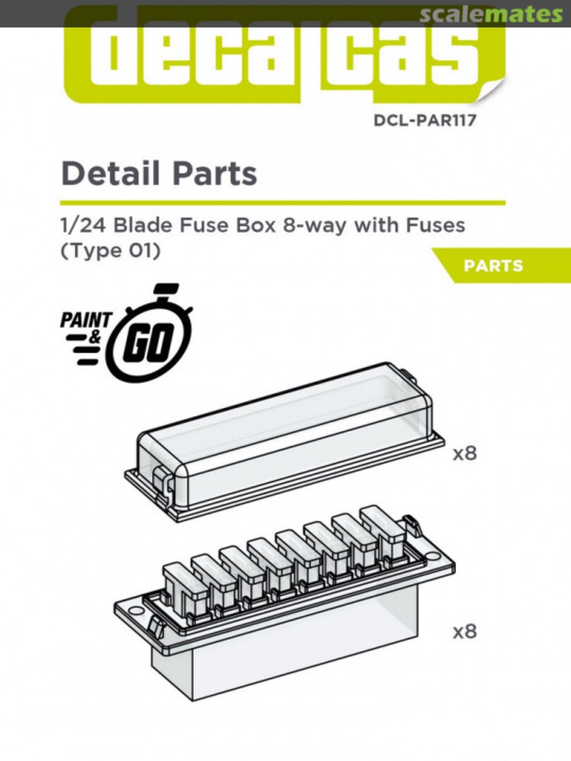 Boxart Blade Fuse Box 8 Ways with Fuses (Type 01) DCL-PAR117 Decalcas