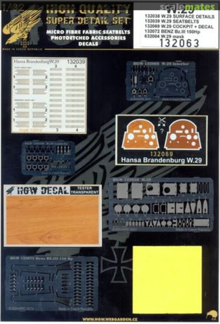 Boxart Hansa-Brandenburg W.29 - Super Detail Set 132063 HGW Models