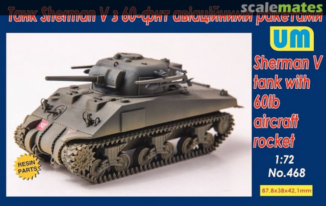 Boxart Sherman V tank with 60lb Aircraft Rocket 468 UM 