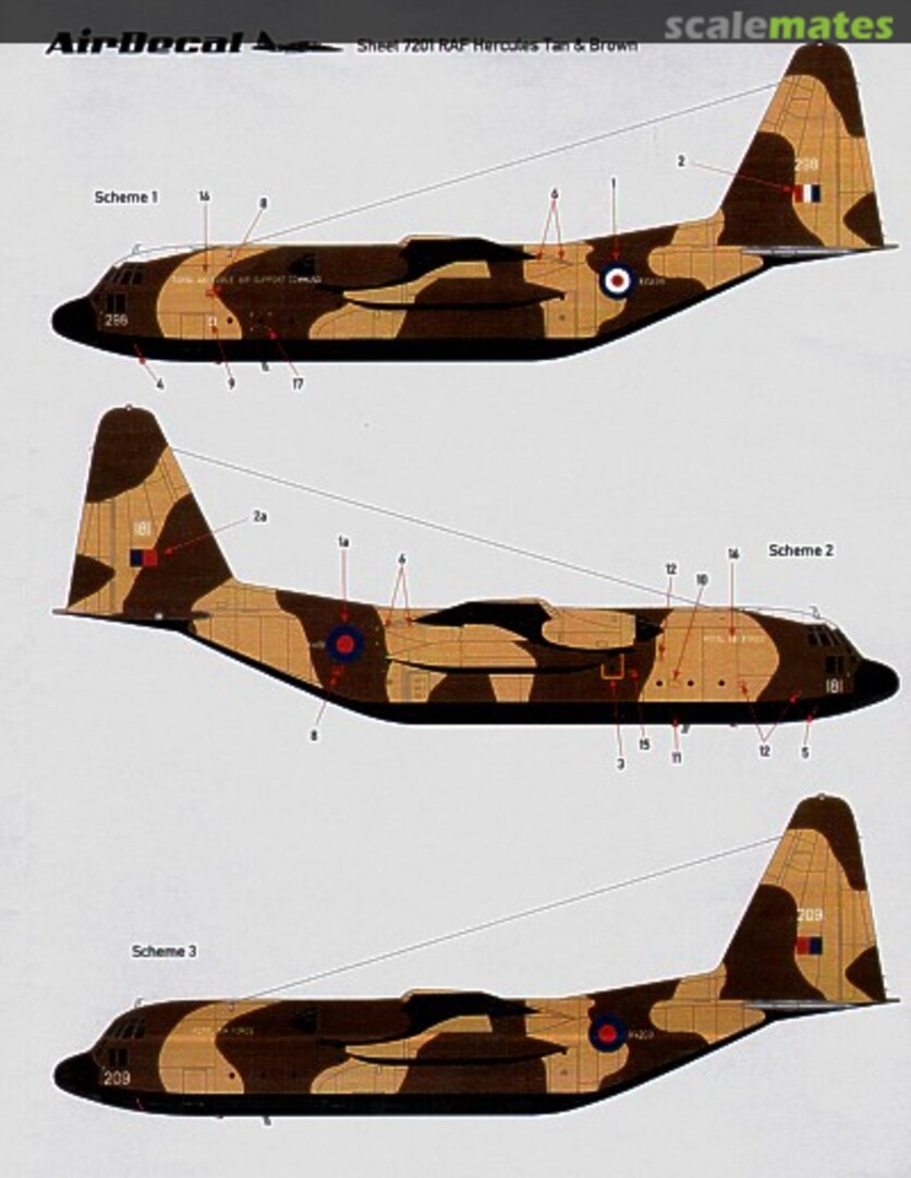 Boxart RAF Hercules in early Tan/Brown camouflage ADTS4401 AirDecal