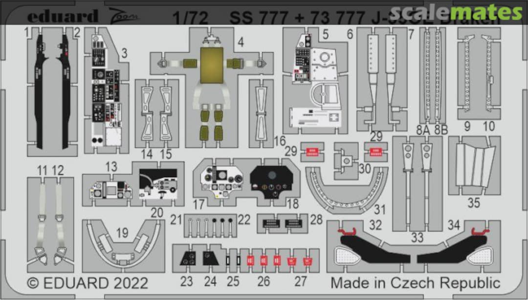Boxart J-35ÖE Draken SS777 Eduard