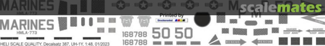 Boxart UH-1Y - US Marines HMLA-773 - 168788 Decal 387 Heli Scale Quality