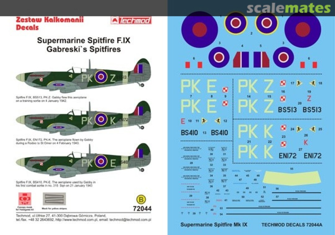 Boxart Supermarine Spitfire F.IX 72044A Techmod