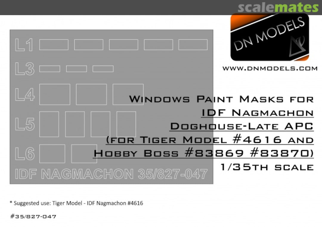 Boxart IDF APC Nagmachon Doghouse Late - Window Paint Masks Set 35/827-047 DN Models