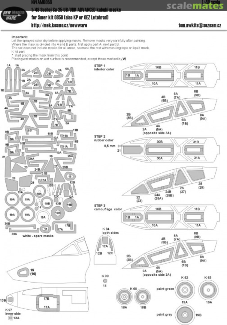 Boxart Sukhoi Su-25 UB/UBK ADVANCED kabuki masks NWAM0058 New Ware