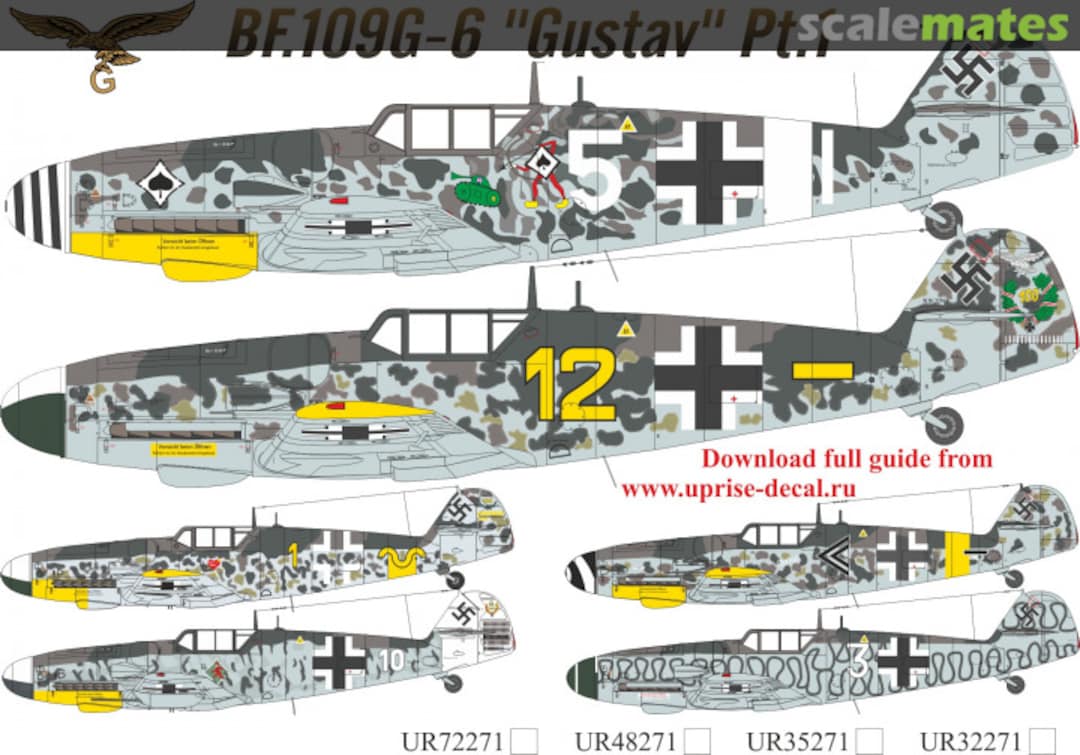 Boxart Bf.109G-6 Gustav Pt.I with stencils UR35271 UpRise