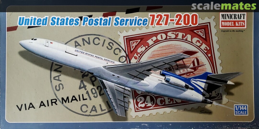 Boxart United States Postal Service 727-200 14555 Minicraft Model Kits