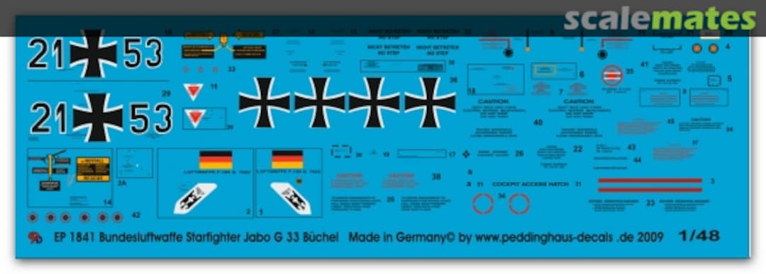 Boxart German Air Force F-104 Starfighter Jabo G 33 Buchel EP 1841 Peddinghaus-Decals