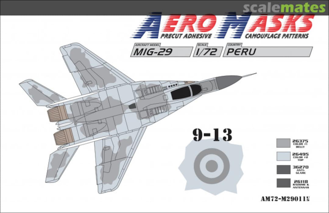 Boxart MiG-29 Peru 9-13 AM72-M29011 AeroMasks