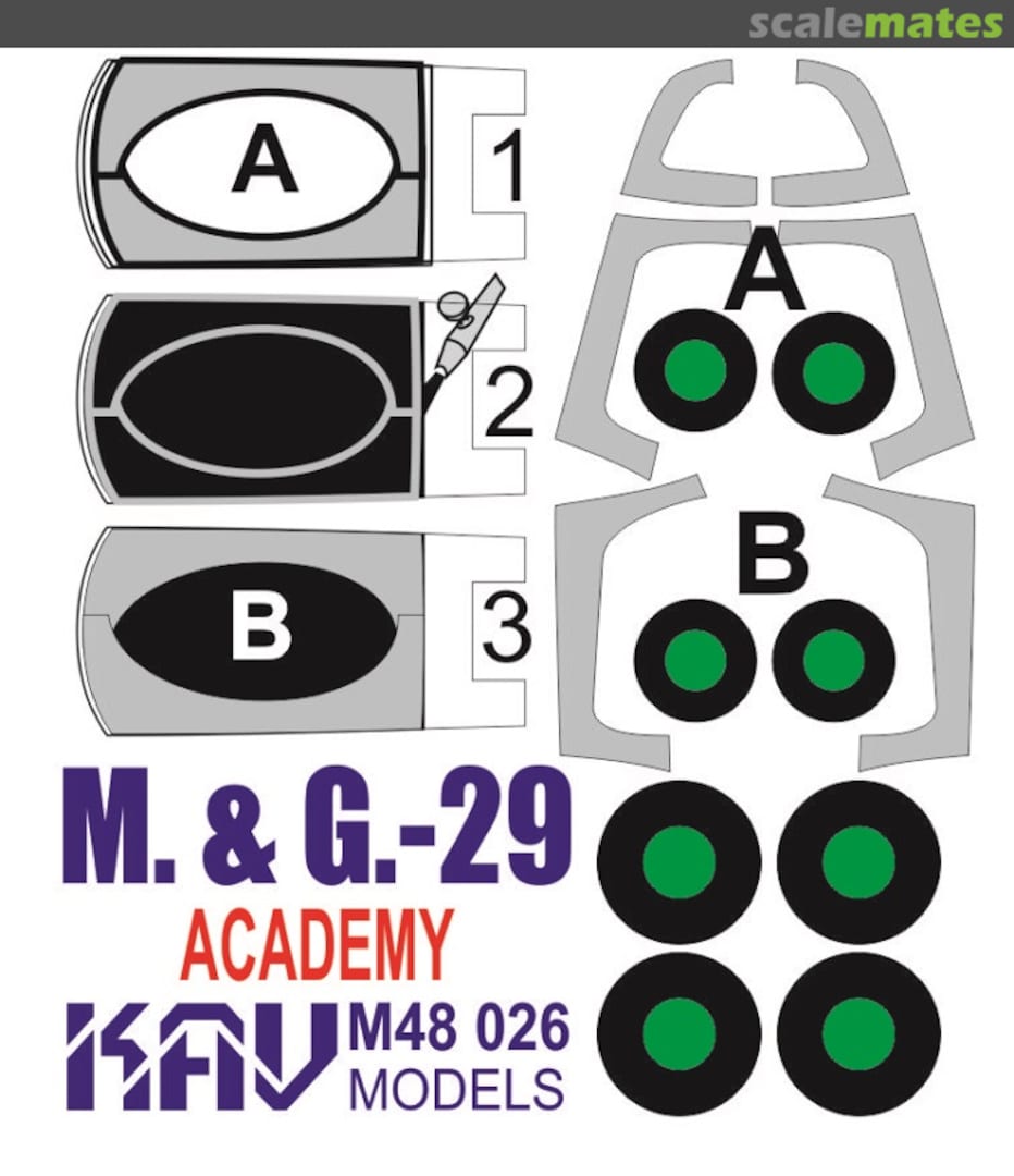 Boxart Paint mask for MiG-29 (Academy) 1/48 KAV M48 026 KAV models