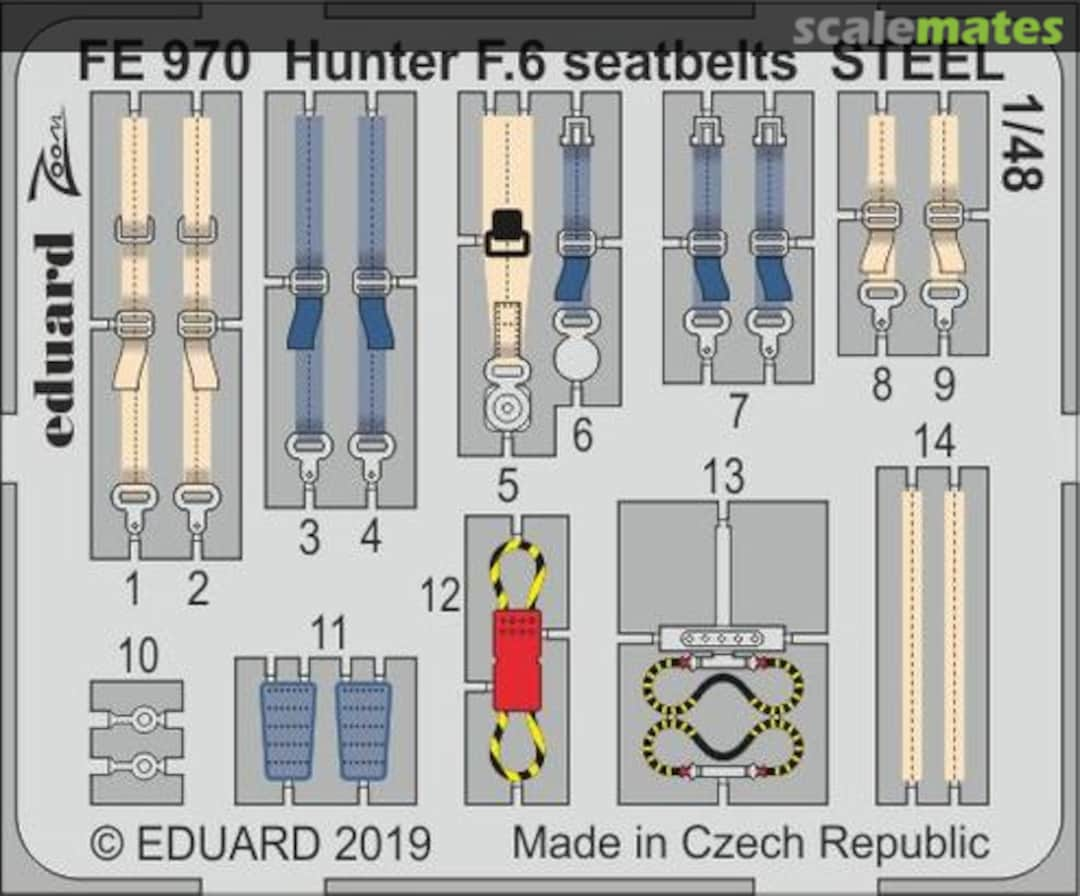 Boxart Hunter F.6 seatbelts STEEL FE970 Eduard