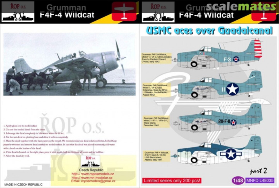 Boxart Grumman F4F-4 Wildcat MNFD L48035 ROP o.s.