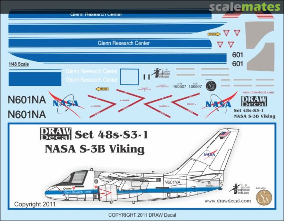 Boxart NASA S-3B Viking N601NA 48-S3-1 Draw Decal