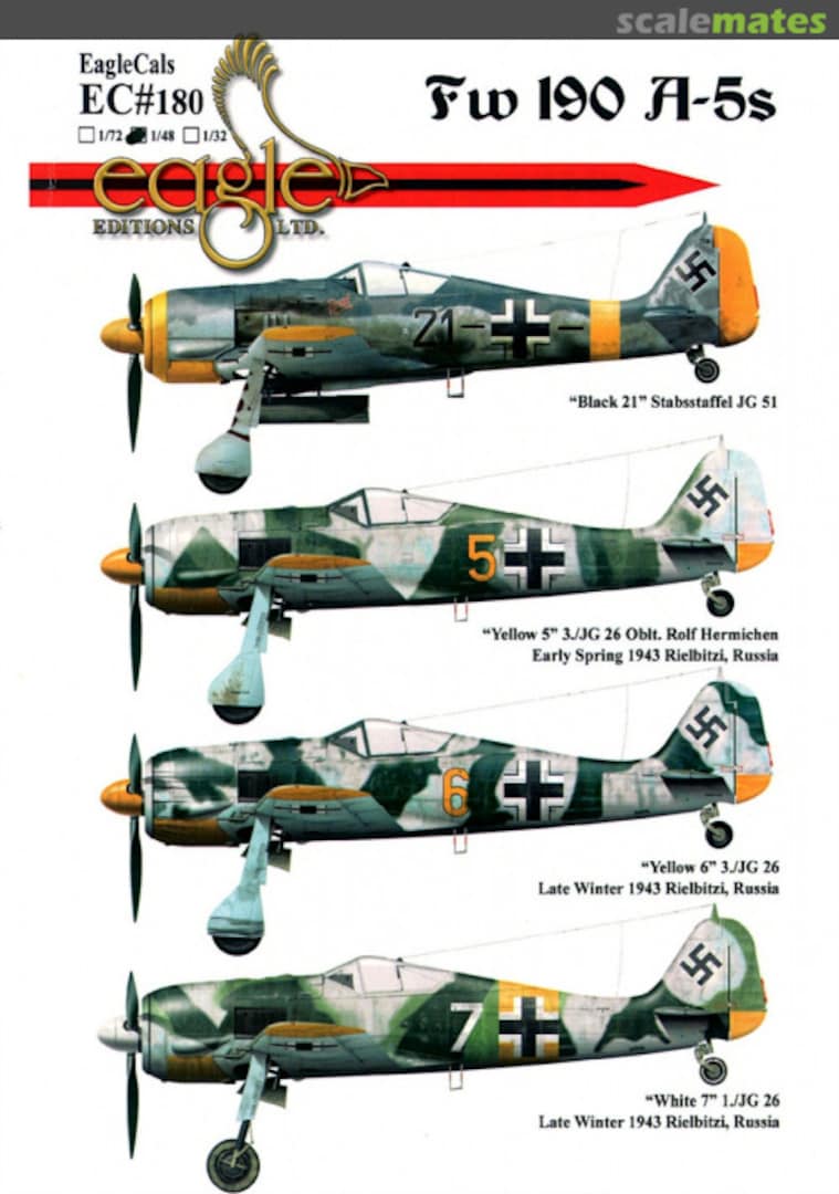 Boxart Fw 190 A-5s EagleCals EC48-180 Eagle Editions