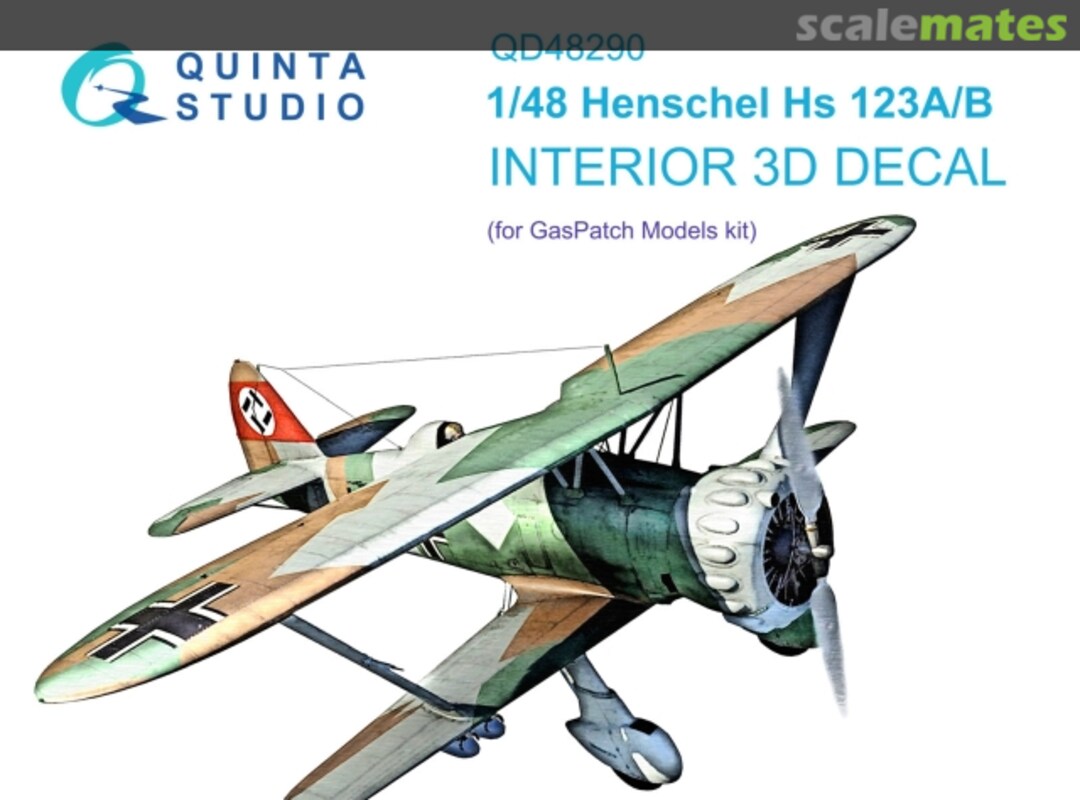 Boxart Henschel Hs 123A/B interior 3D decals QD48290 Quinta Studio