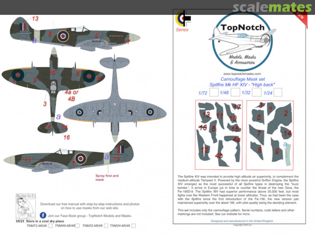 Boxart Spitfire HF XIV - "High back" "Griffon engine"  TNM48-M048 TopNotch