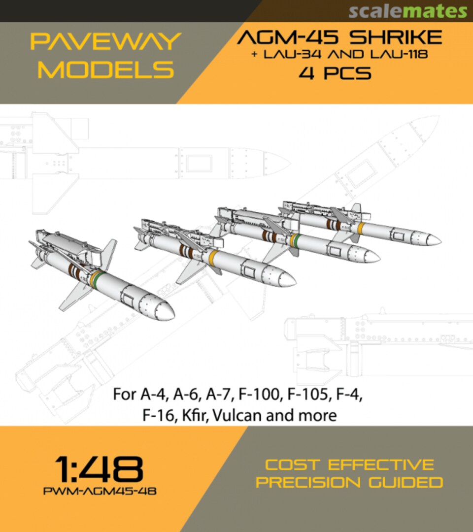 Boxart AGM-45 SHRIKE + LAU-37 & LAU-118 PWM-AGM45-48 Paveway Models