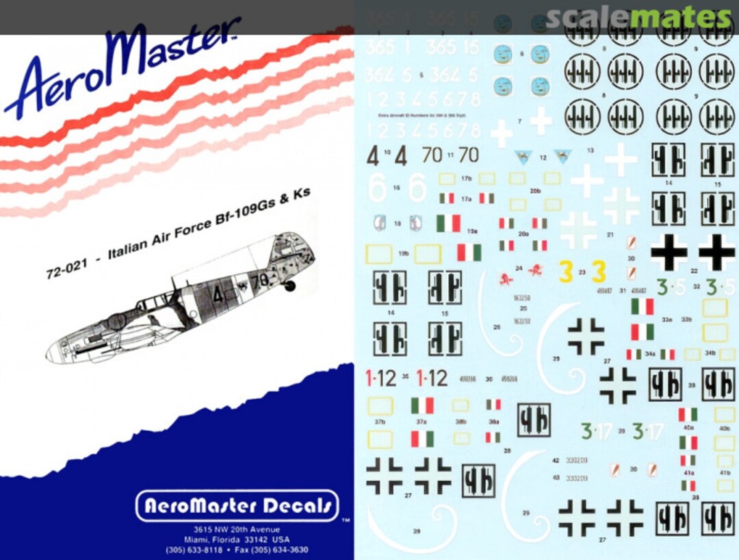 Boxart Italian Air Force Bf-109G/K 72-021 AeroMaster