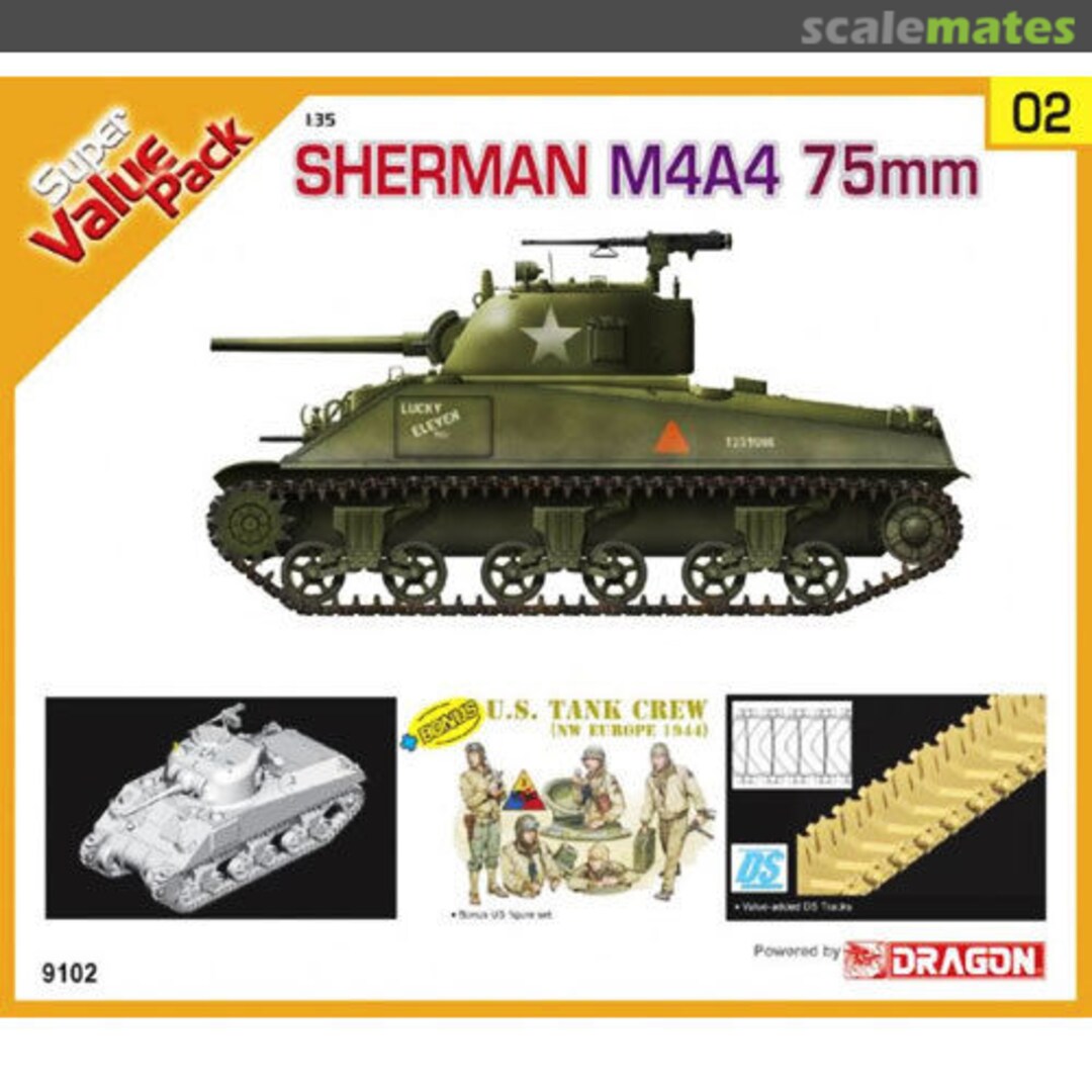 Boxart Sherman M4A4 75mm 9102 Cyber Hobby